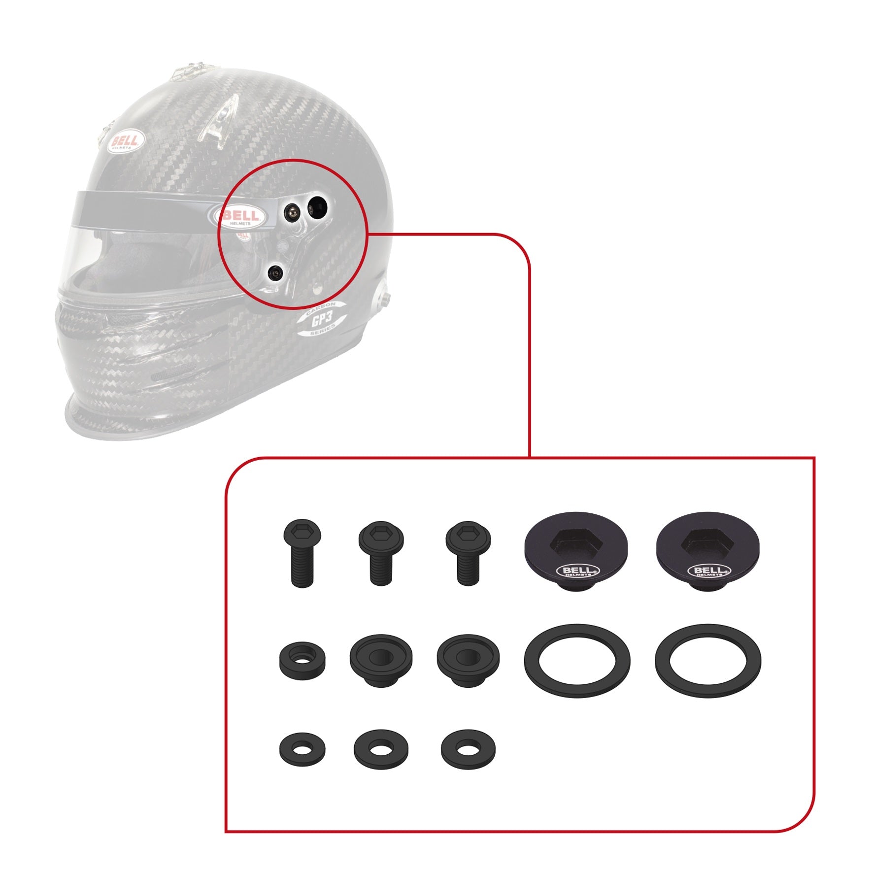 bell gp.3 helmet PIVOT KIT SV (SE03/SE05)