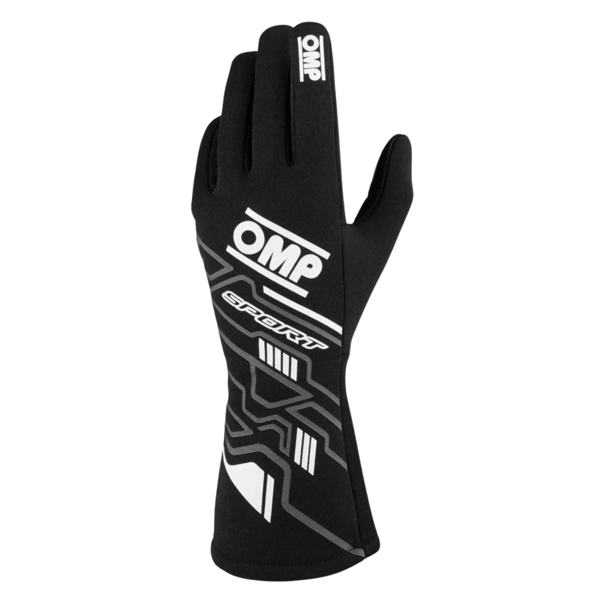 OMP SPORT Racing Gloves FIA, Black/White | L